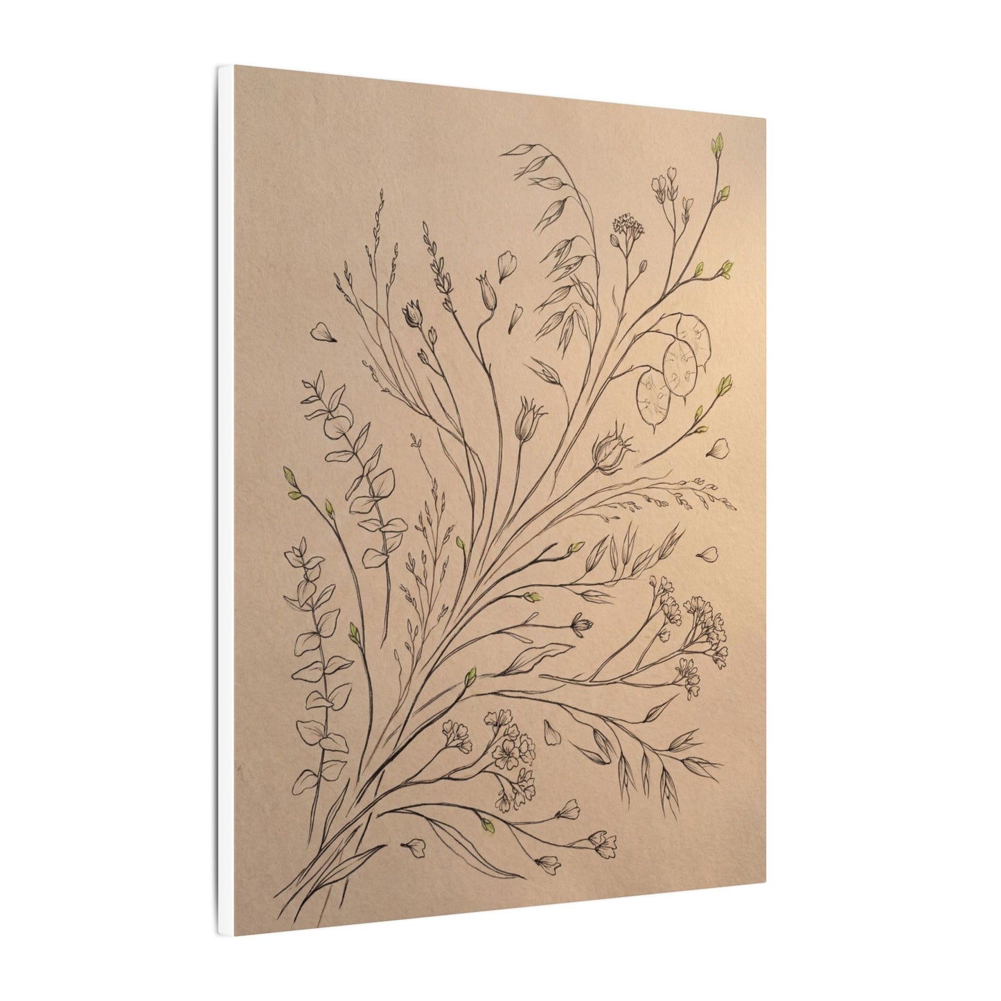 Dried Flowers Canvas Art | Spring Japandi Minimal Line Art
