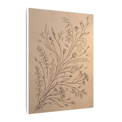 Dried Flowers Canvas Art | Spring Japandi Minimal Line Art
