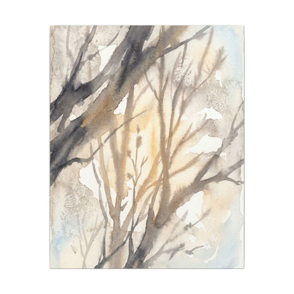 Ma Shadow Play Canvas Art - Japandi Watercolor