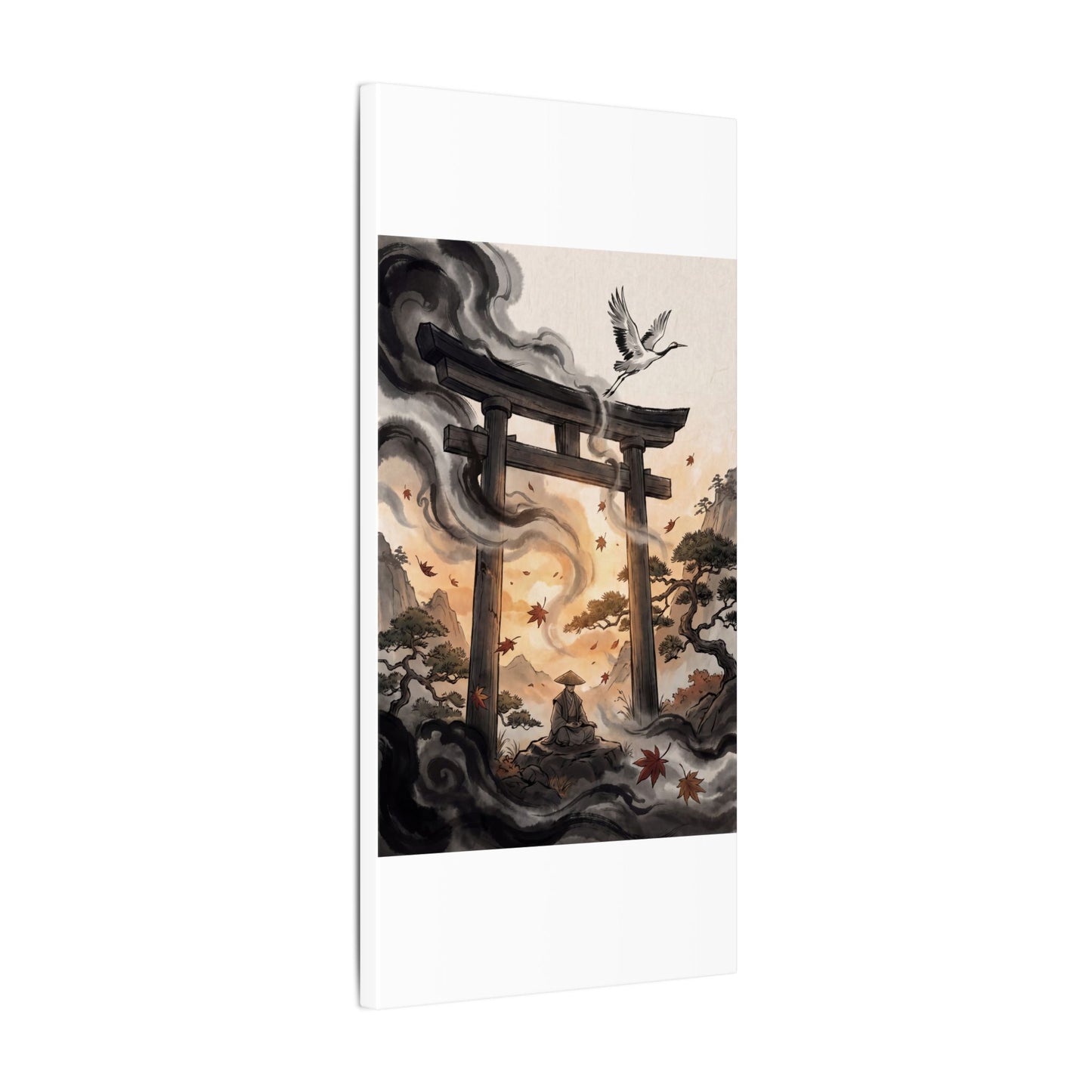 Torii Gate Ukiyo E Inspired Canvas Art | Serene Zen Art