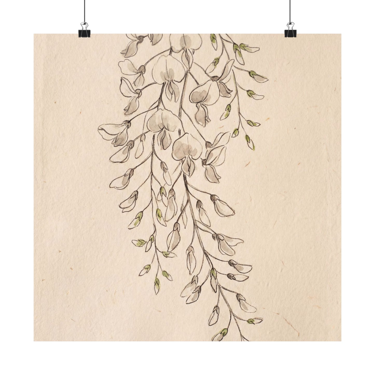 Golden Hour Wisteria Wall Art Print - Japandi Seijaku