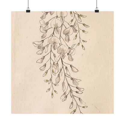 Golden Hour Wisteria Wall Art Print - Japandi Seijaku