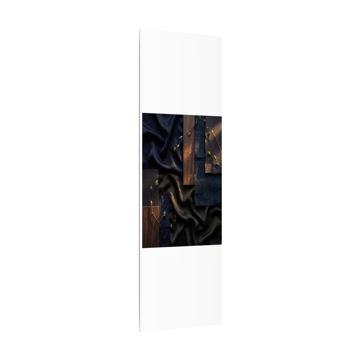 Silk Drape Spring Canvas Art | Dark Japandi Moody Design