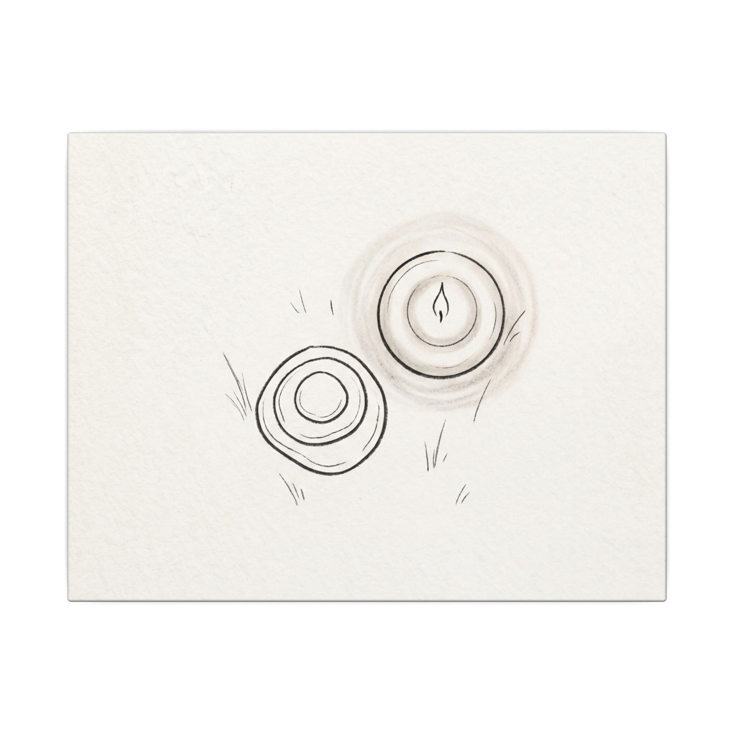 River Stones Canvas Art | Winter Japandi Minimal Line Art