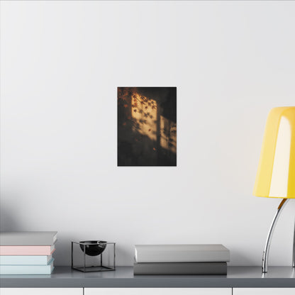 Shadow Play Canvas Art | Autumn Dark Japandi Charcoal Ink Art
