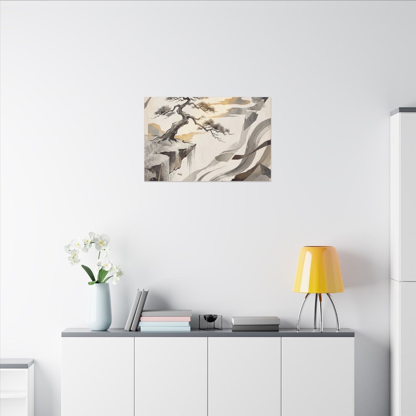 Golden Hour Pine Tree Canvas Art - Japandi Seijaku