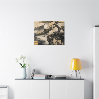 Golden Hour Pine Tree Canvas Art - Japandi Datsuzoku