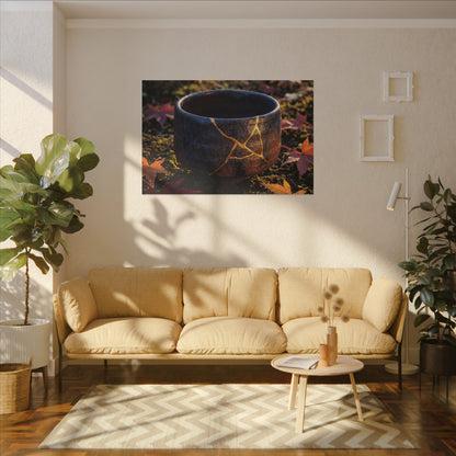 Kanso Moonlit Garden Canvas Art - Kintsugi Gold Repair
