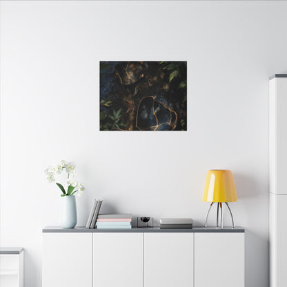Dark Japandi Broken Pottery in Dappled | Shadow Zen Canvas Art