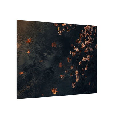 Golden Hour Cherry Blossom Canvas Art - Dark Japandi Kanso