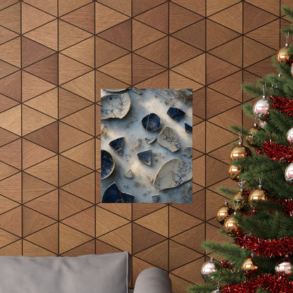 Kintsugi Broken Pottery in Dawn | Gold Vein Wall Art Print