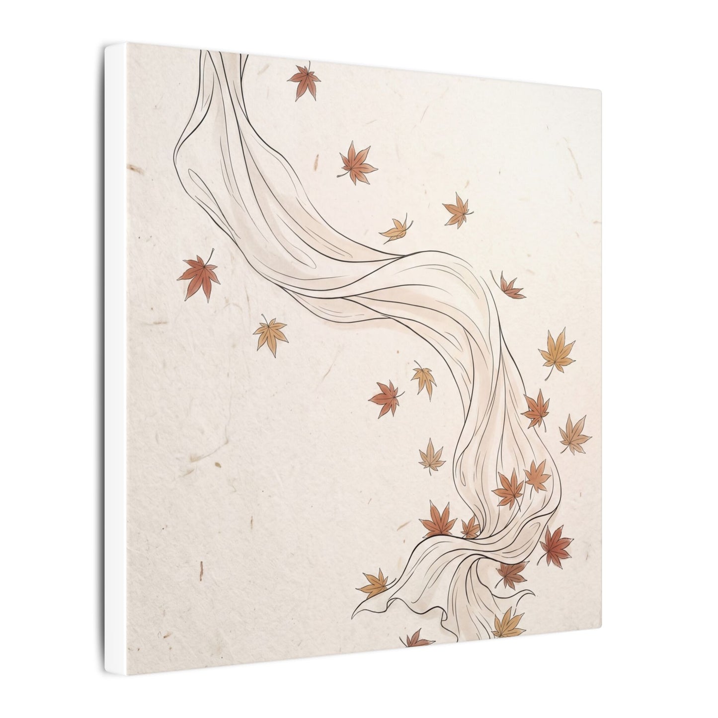 Japandi Silk Drape in Dawn | Minimal Line Canvas Art