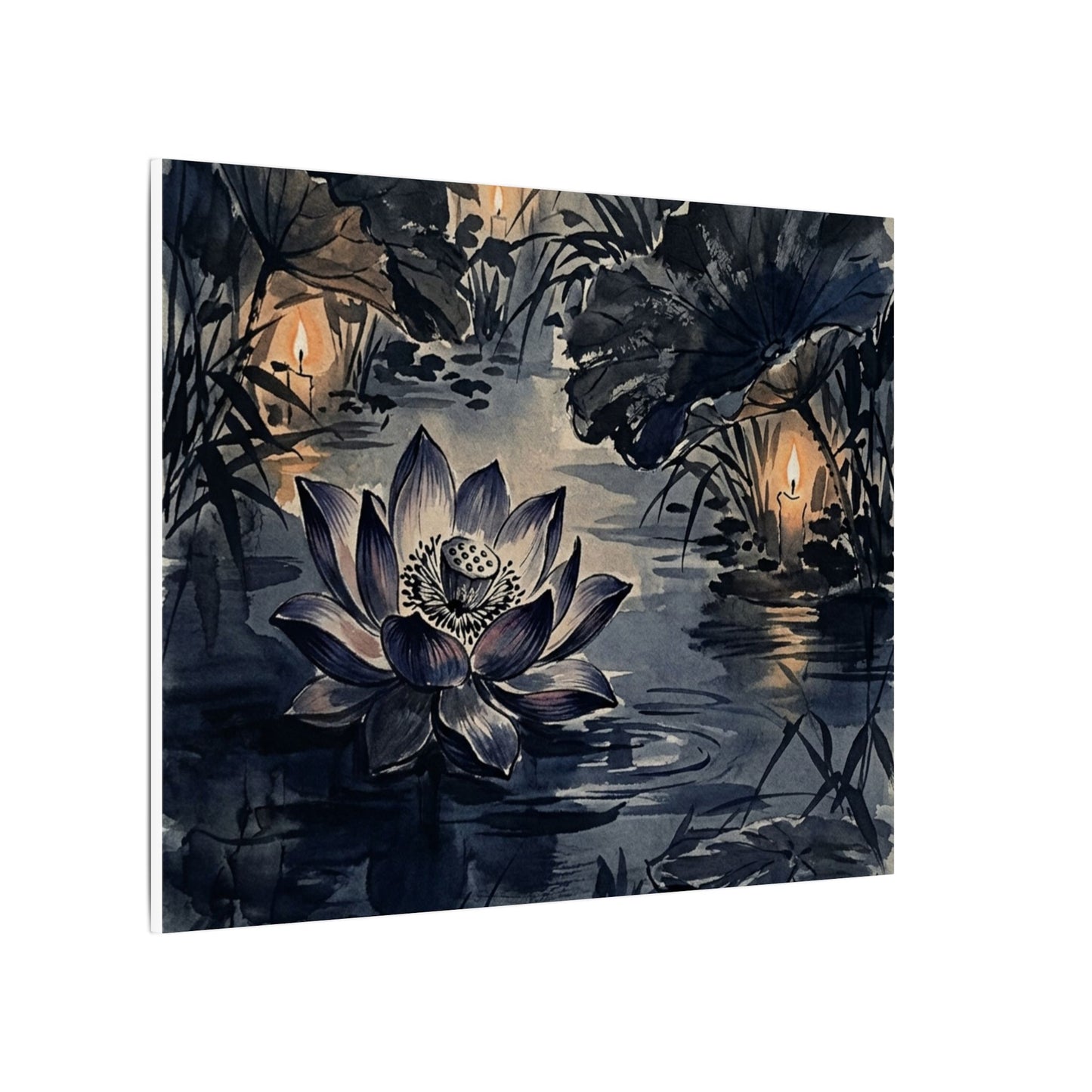 Fukinsei Lotus Flower Canvas Art - Zen Sumi E