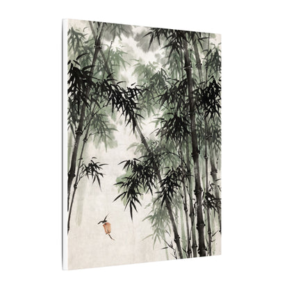 Zen Bamboo Grove in Overcast | Sumi E Canvas Art