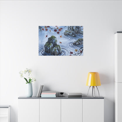 Rock Garden Autumn Canvas Art | Zen Tranquil Design