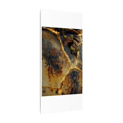 Datsuzoku Rust Patina Canvas Art - Kintsugi Crackle Gold