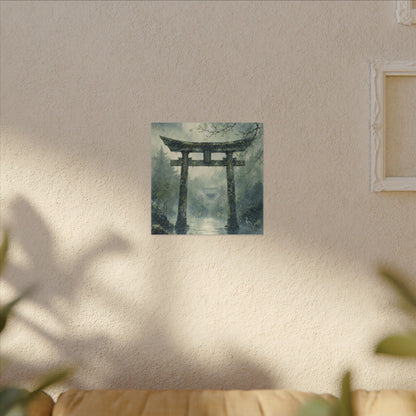 Earthy Torii Gate Canvas Art - Watercolor Japandi