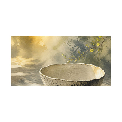 Cozy Ceramic Bowl Canvas Art - Watercolor Japandi