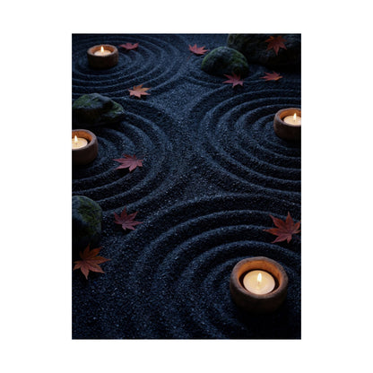 Autumn Rock Garden Dark Texture Wall Art Print | Luxurious Decor