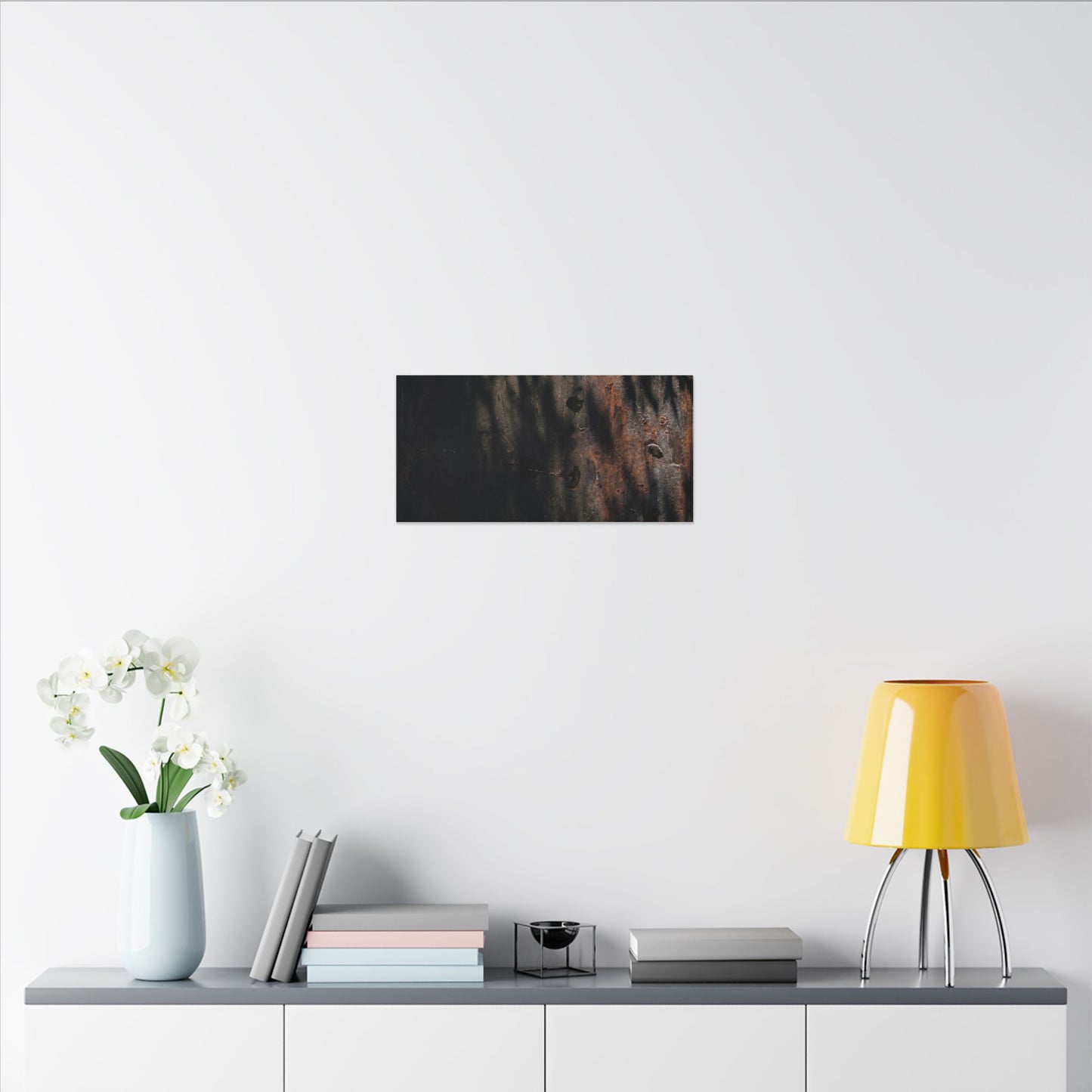 Rust Patina Shadow Zen Canvas Art | Luxurious Dark Japandi Art