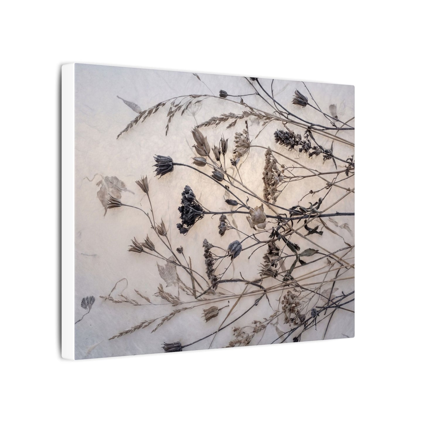 Elegant Dried Flowers Canvas Art - Japanese Pattern Japandi
