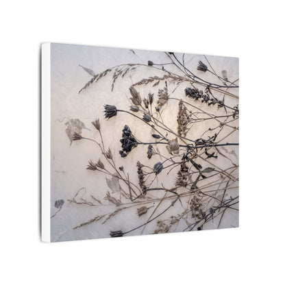 Elegant Dried Flowers Canvas Art - Japanese Pattern Japandi