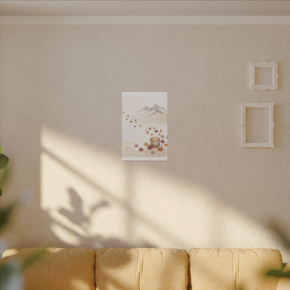 Earthy Mountain Mist Canvas Art - Japanese Pattern Japandi