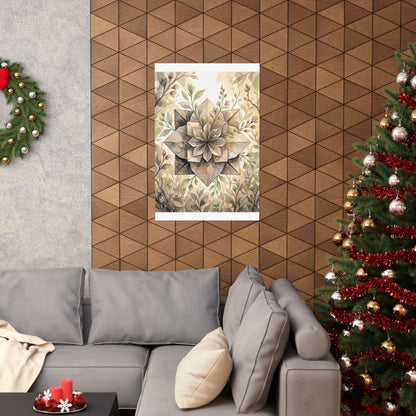 Golden Hour Paper Fold Wall Art Print - Japandi Mono No Aware