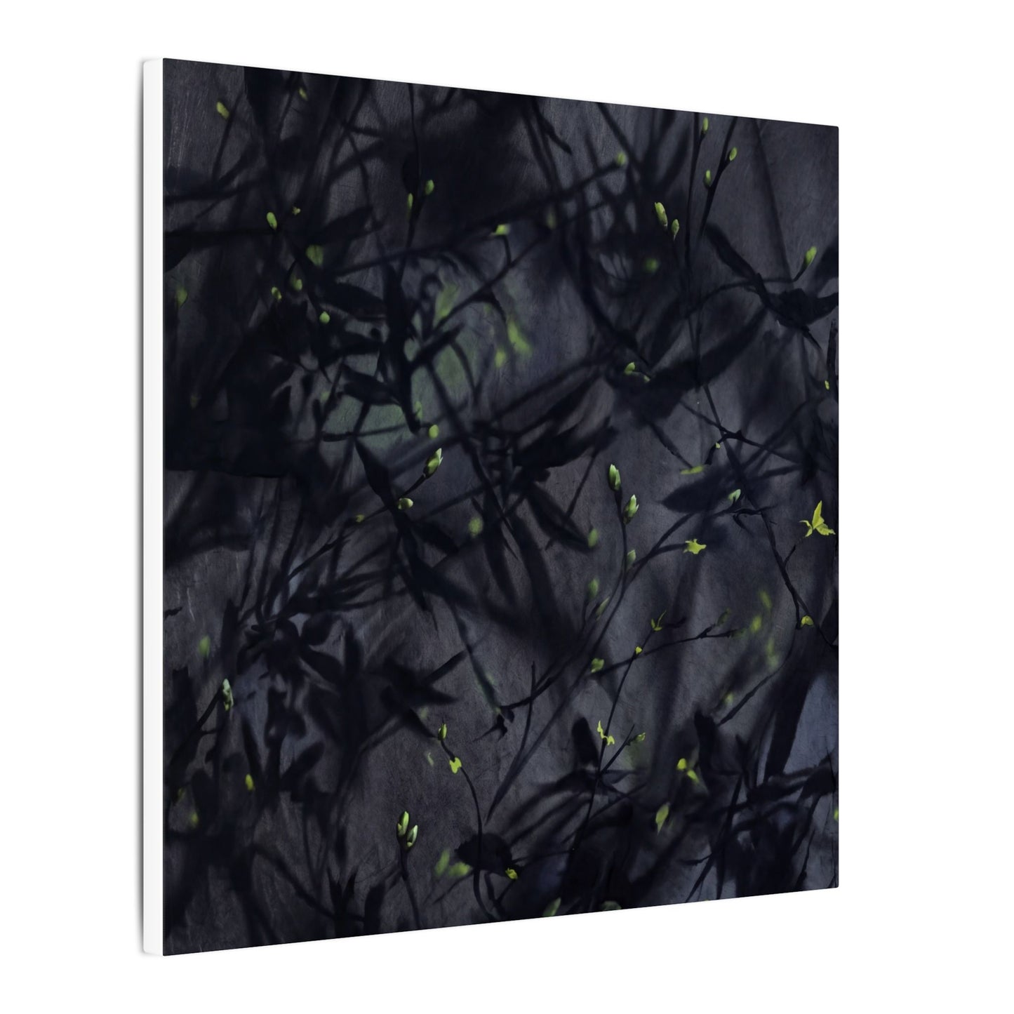 Shadow Play Spring Canvas Art | Dark Japandi Atmospheric Design