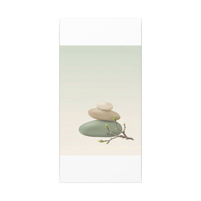 Dawn River Stones Canvas Art - Japandi Fukinsei