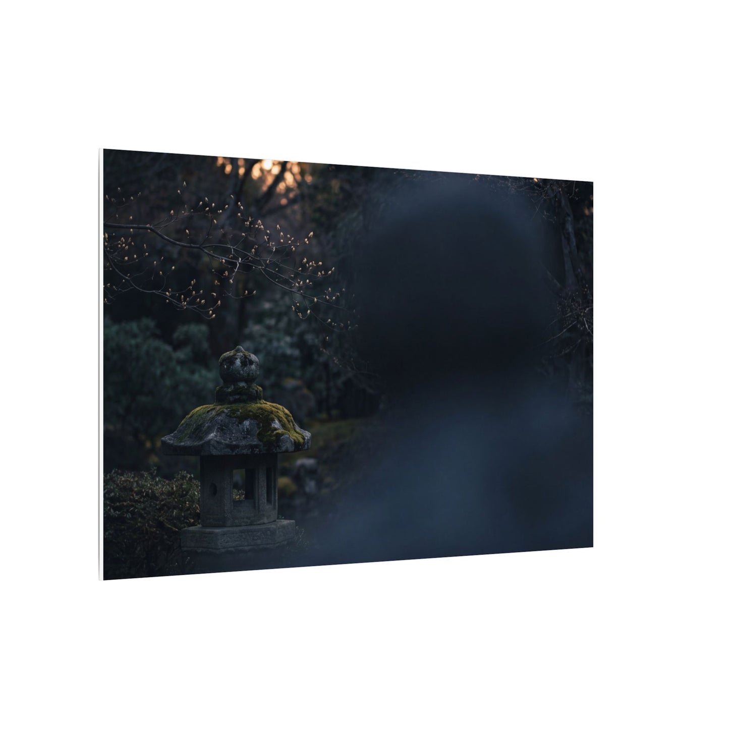 Spring Stone Lantern Moody Minimal Canvas Art | Bold Decor