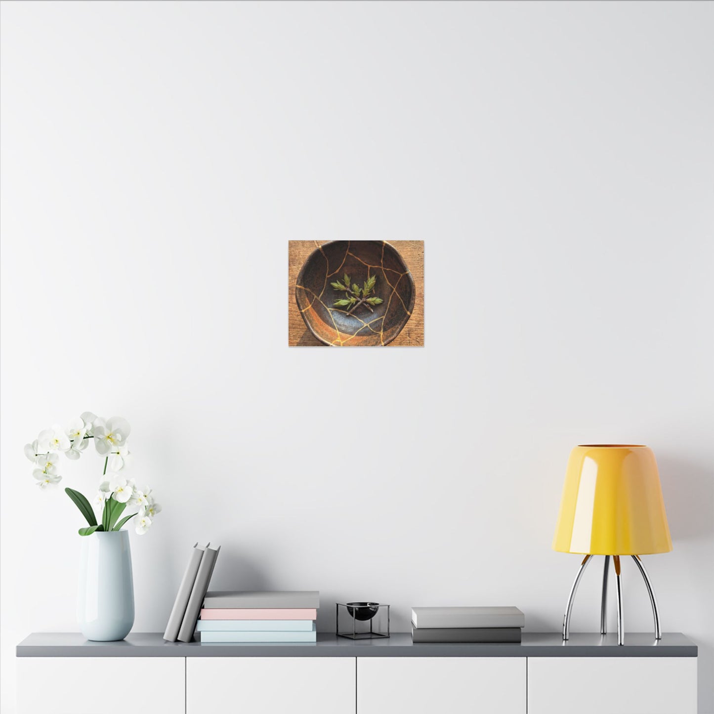Ceramic Bowl Gold Repair Canvas Art | Resilient Kintsugi Art