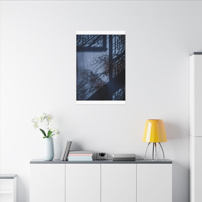 Shadow Play Moody Minimal Canvas Art | Moody Dark Japandi Art