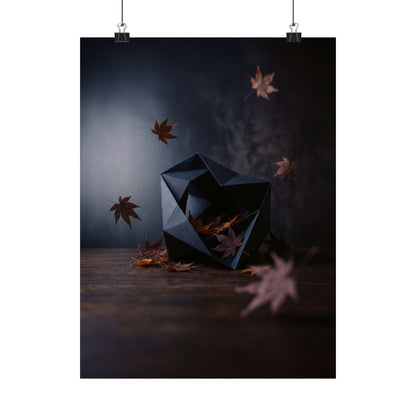 Paper Fold Shadow Zen Wall Art Print | Atmospheric Dark Japandi Art