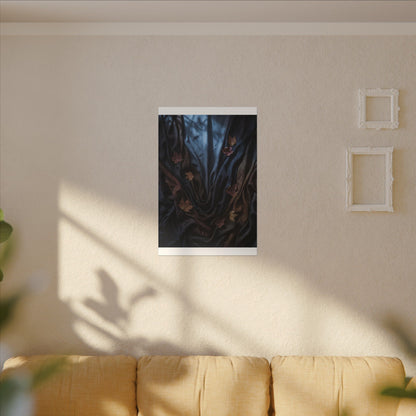 Silk Drape Canvas Art | Autumn Dark Japandi Moody Minimal Art