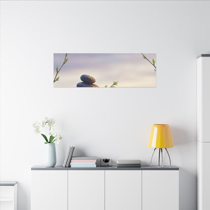 Spring River Stones Gold Vein Canvas Art | Philosophical Decor