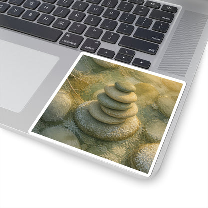 Winter River Stones Watercolor Sticker | Warm Decor
