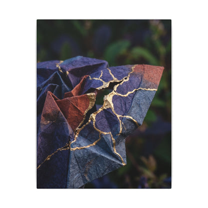 Philosophical Paper Fold Canvas Art - Gold Vein Kintsugi