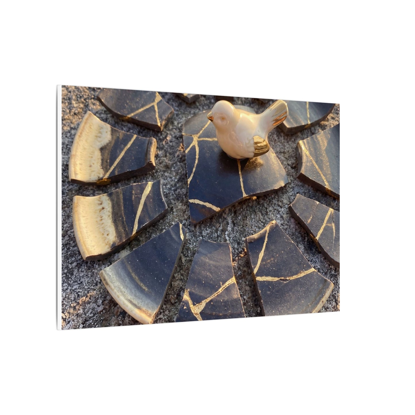 Golden Hour Broken Pottery Canvas Art - Kintsugi Datsuzoku