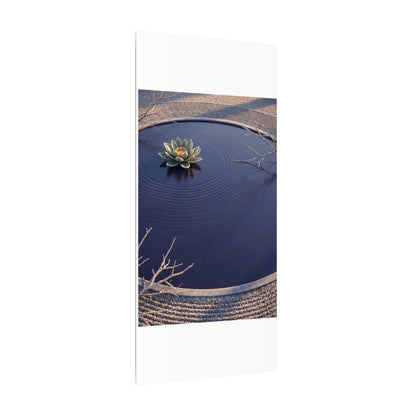 Lotus Flower Canvas Art | Winter Zen Karesansui Art