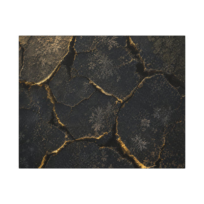 Cracked Earth Canvas Art | Winter Dark Japandi Shadow Zen Art