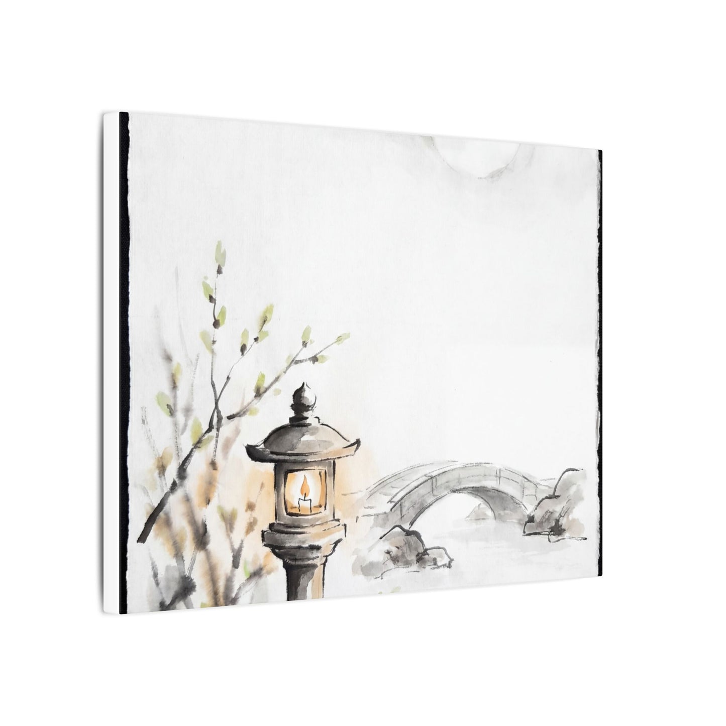 Moonlit Garden Spring Canvas Art | Zen Contemplative Design