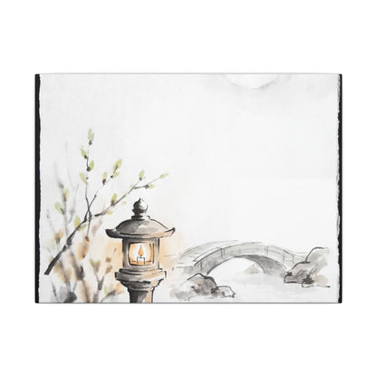 Moonlit Garden Spring Canvas Art | Zen Contemplative Design Art Print
