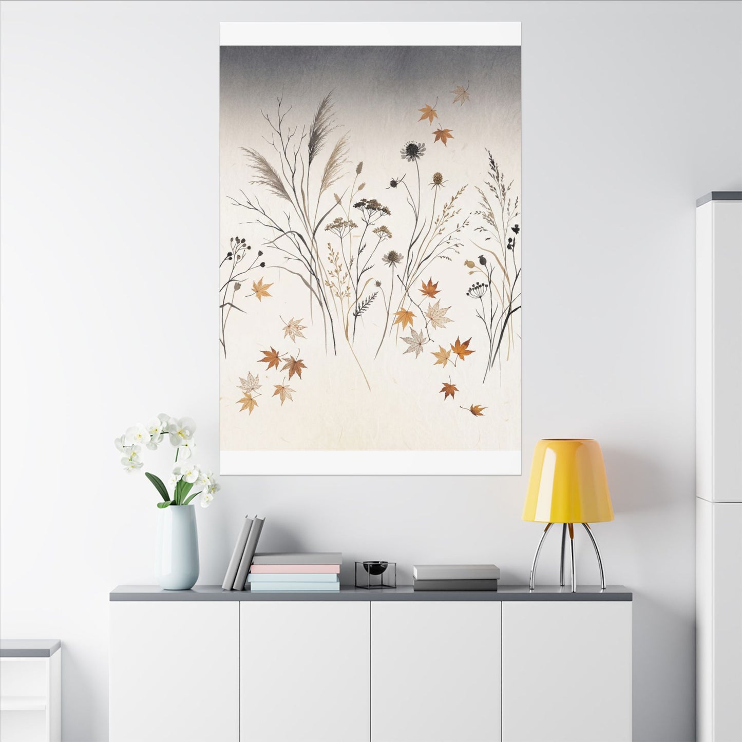 Dawn Dried Flowers Canvas Art - Japandi Kanso
