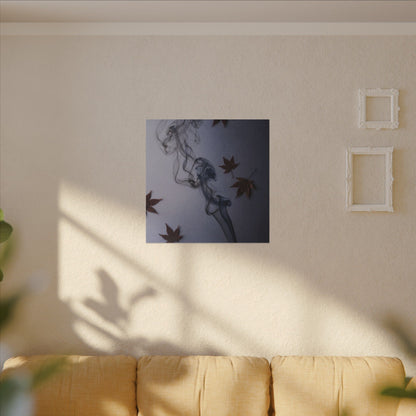 Dark Japandi Incense Smoke in Dawn | Moody Minimal Canvas Art