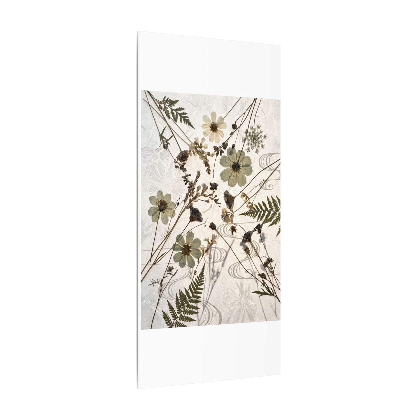 Japandi Dried Flowers in Golden Hour | Japanese Pattern Canvas Art