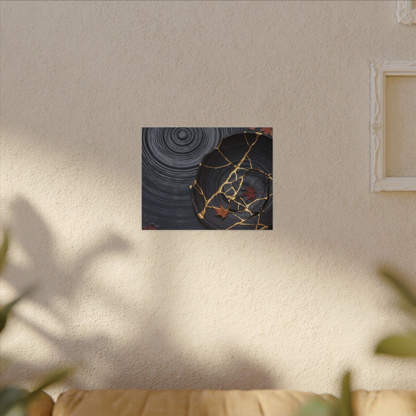 Philosophical Water Ripple Canvas Art - Gold Repair Kintsugi