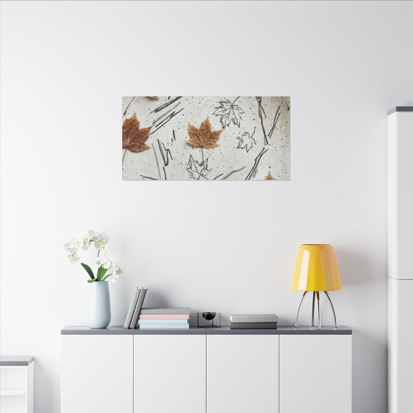 Ceramic Bowl Autumn Canvas Art | Japandi Elegant Design