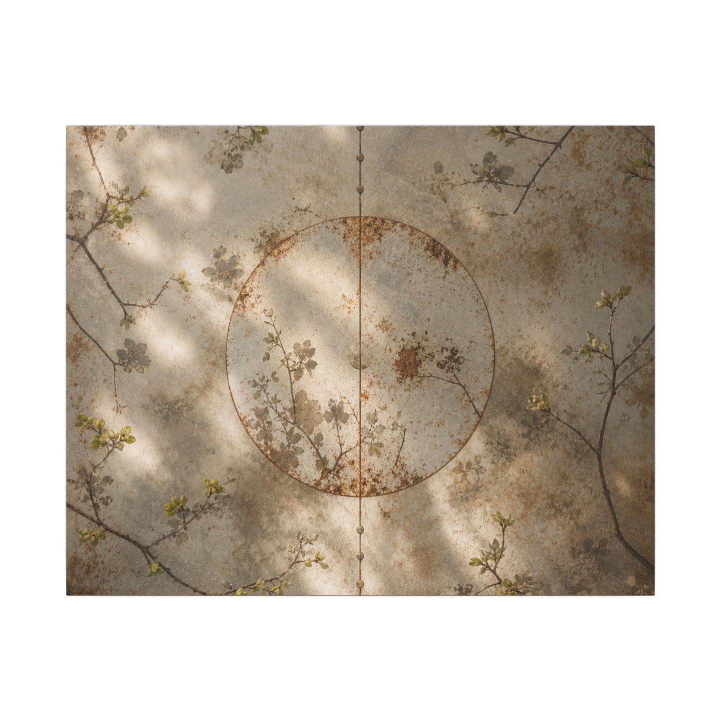 Japandi Rust Patina in Dappled | Japanese Pattern Canvas Art