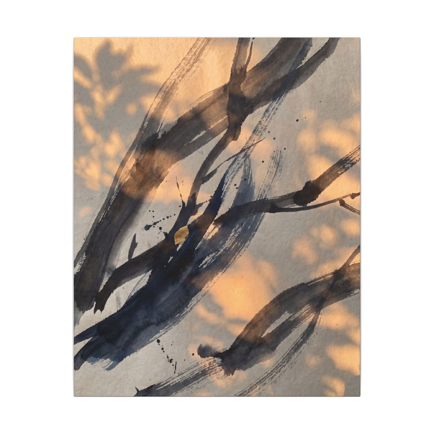 Datsuzoku Ink Brushstroke Canvas Art - Dark Japandi Shadow Zen